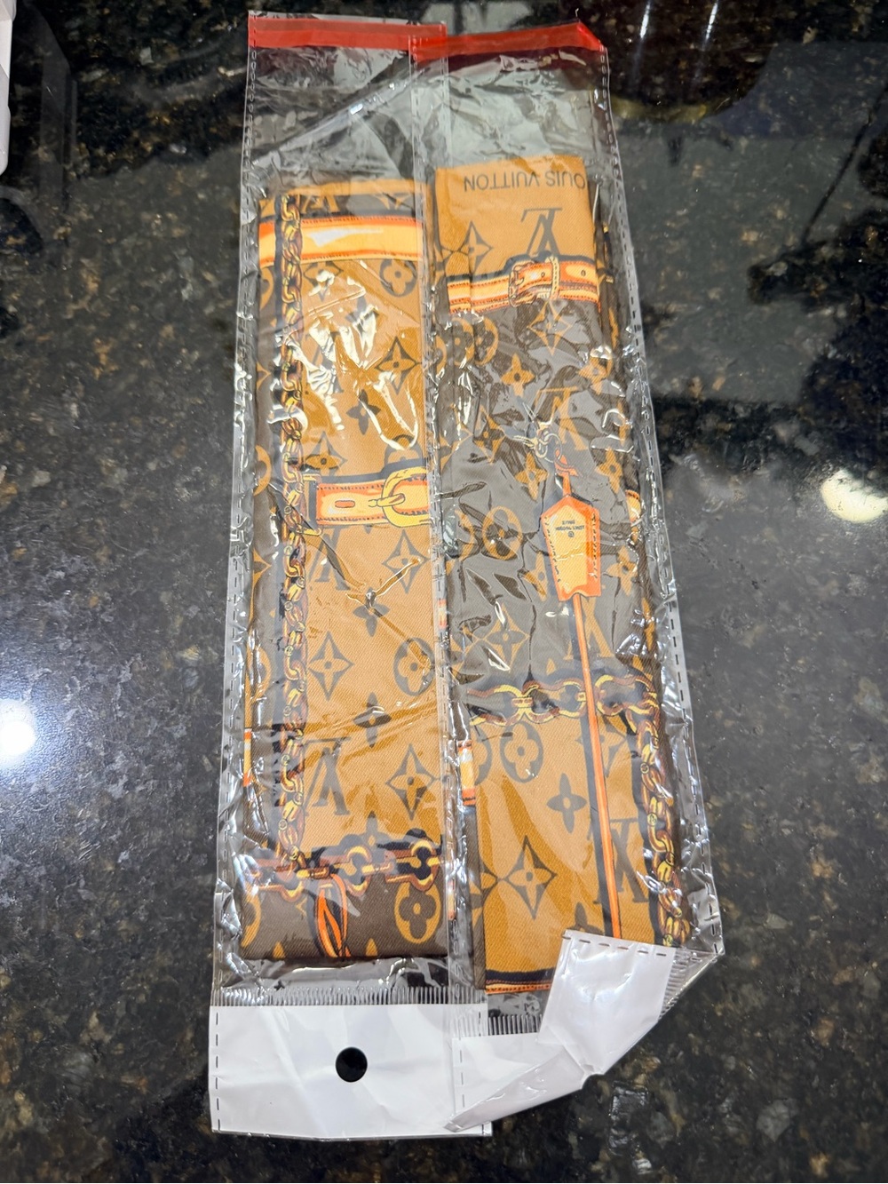 Louis Vuitton Orange Monogram Twilly Scarf for Men